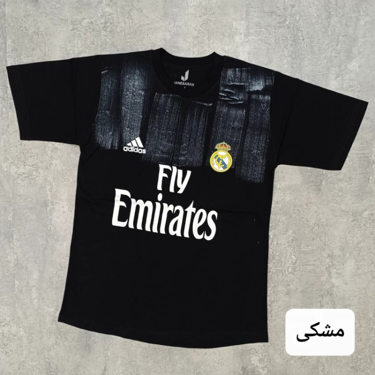 تیشرت مردانه یقه گرد چاپی EMIRATES پنبه سوپر