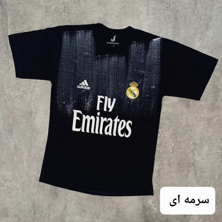 تیشرت مردانه یقه گرد چاپی EMIRATES پنبه سوپر