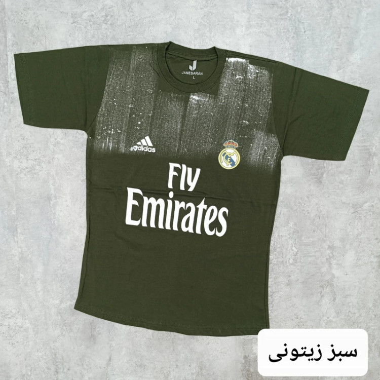 تیشرت مردانه یقه گرد چاپی EMIRATES پنبه سوپر