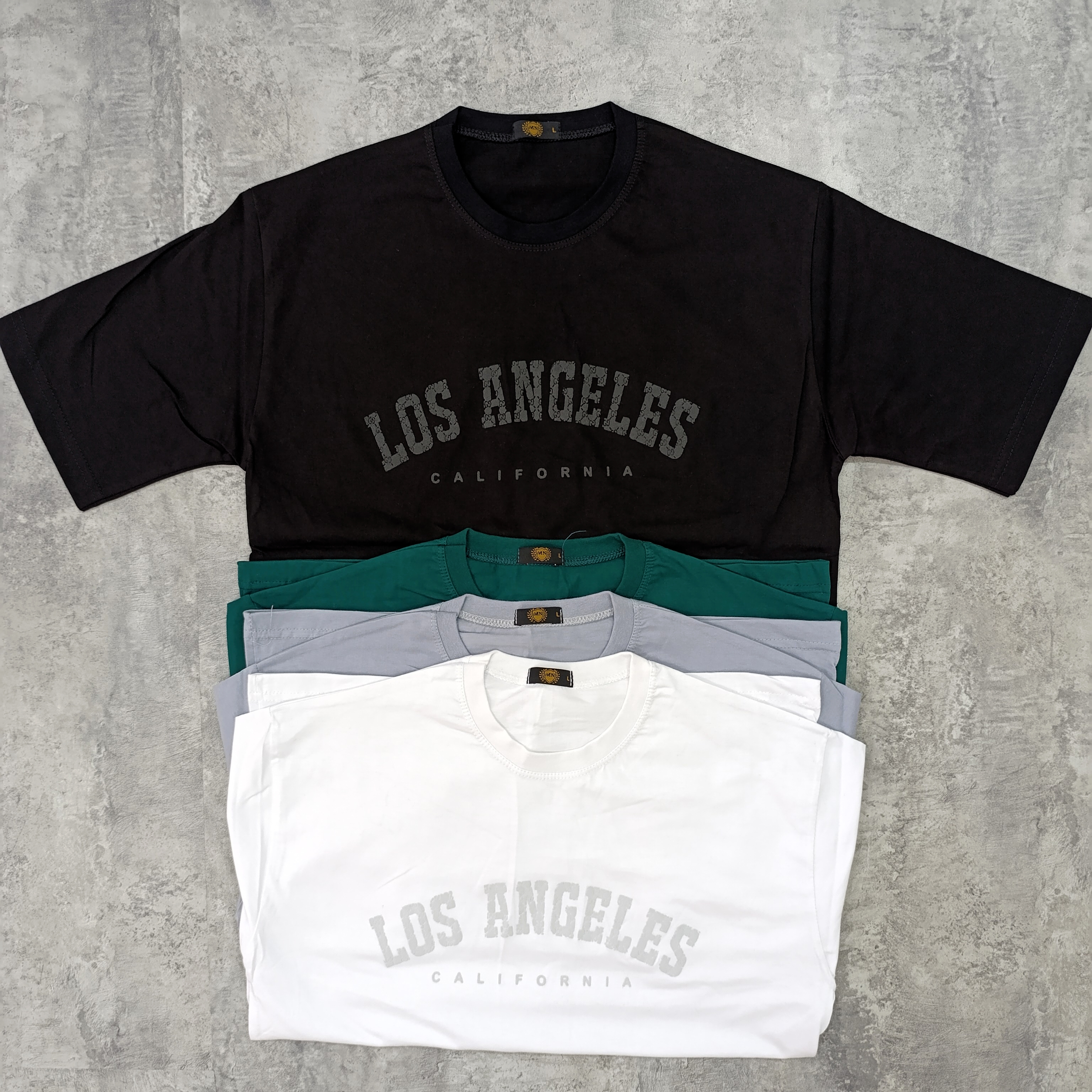تیشرت مردانه LOS ANGELES قواره باکسی پنبه سوپر