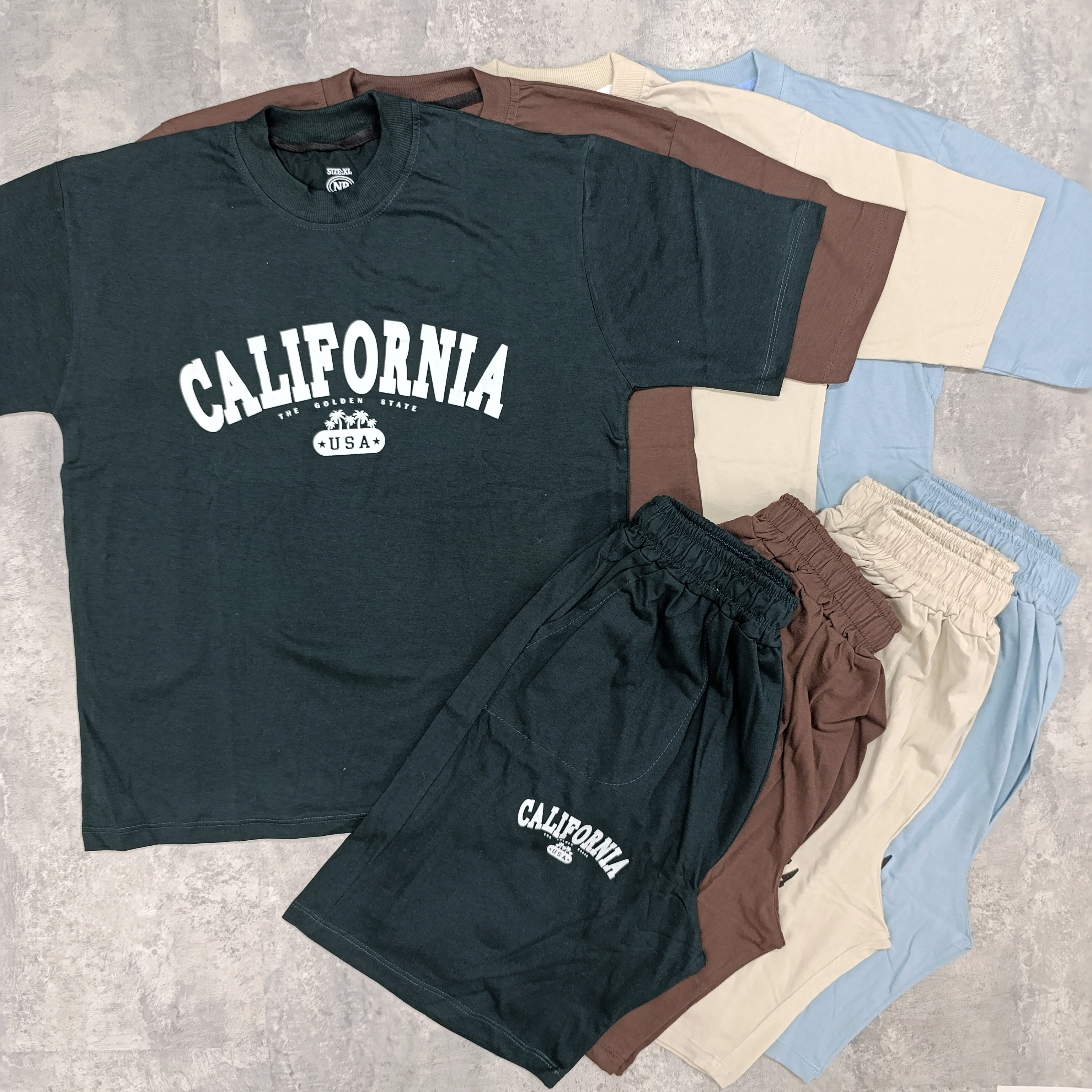 تیشرت شلوارک مردانه CALIFORNIA پنبه در 2سایز