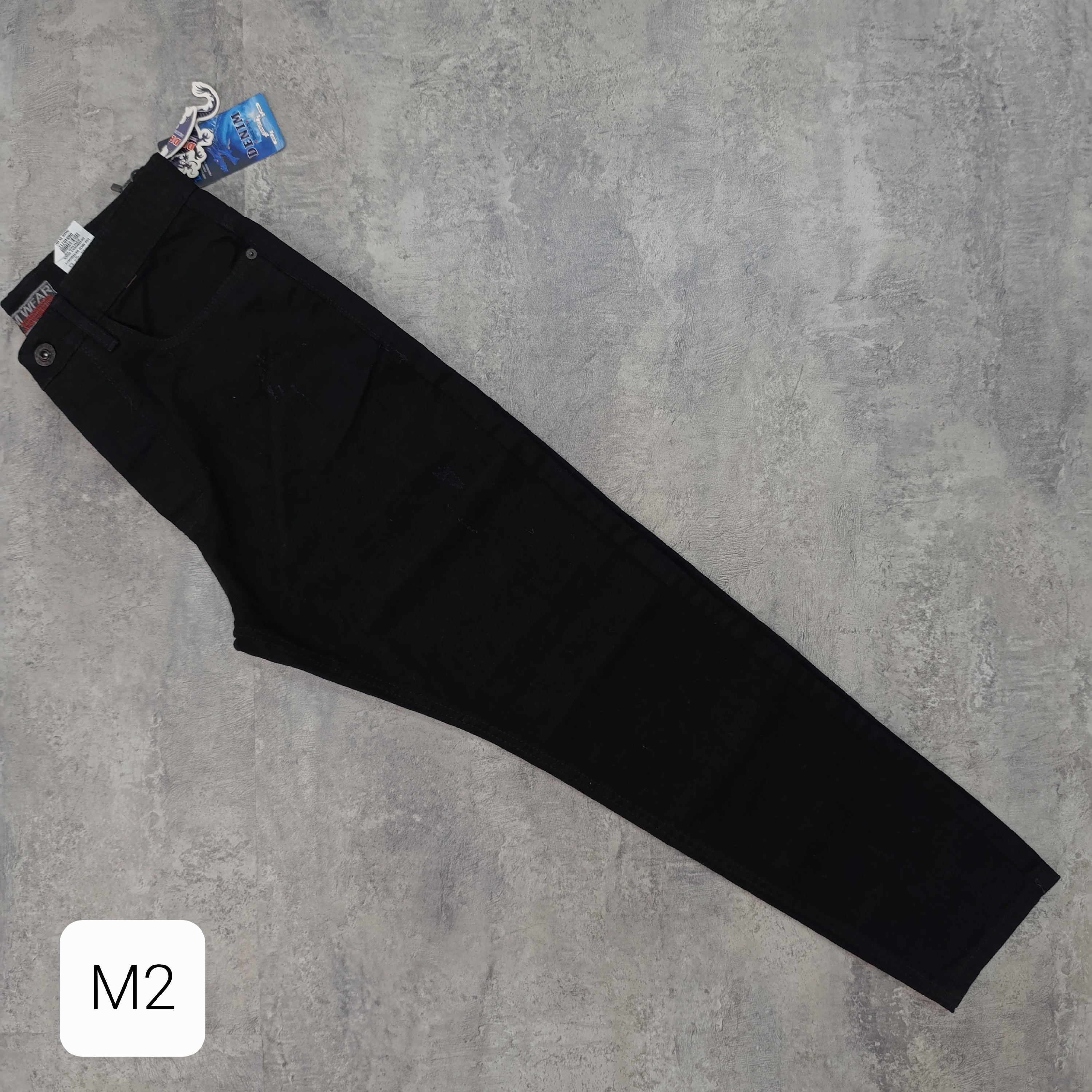 شلوار جین مردانه مدل مام فیت مشکی کد M2
