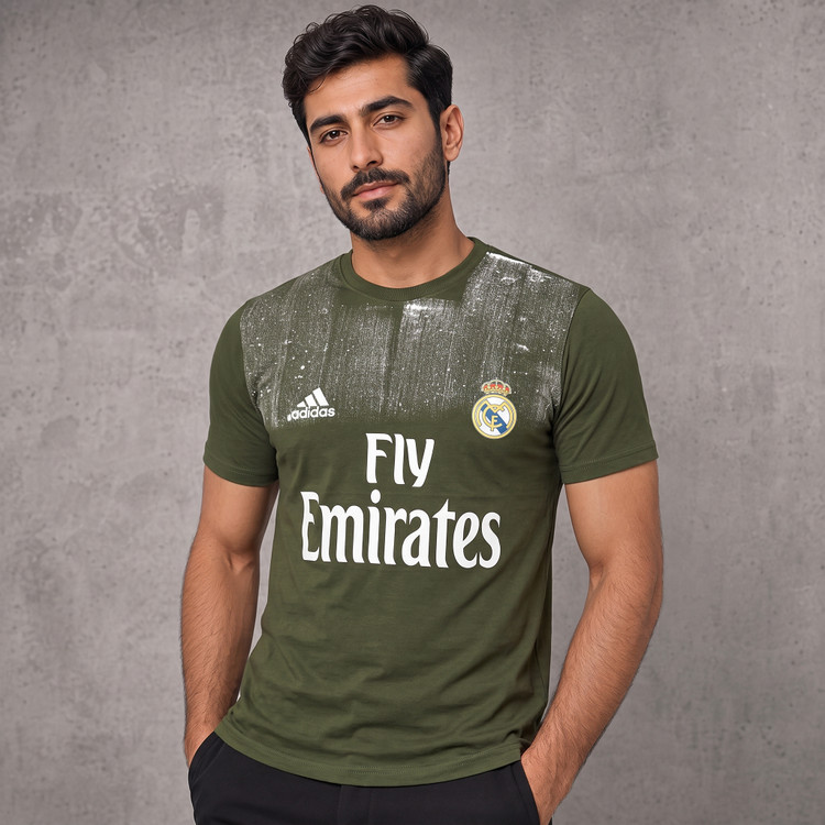 تیشرت مردانه یقه گرد چاپی EMIRATES پنبه سوپر قواره اندامی