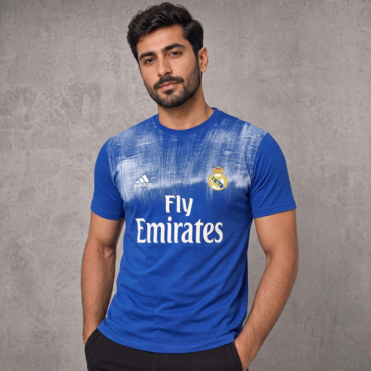 تیشرت مردانه یقه گرد چاپی EMIRATES پنبه سوپر قواره اندامی