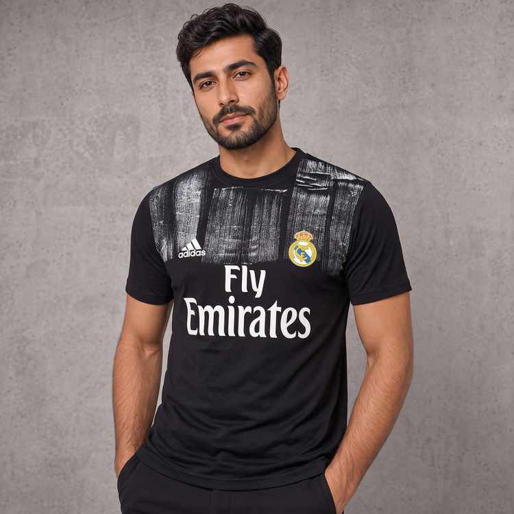 تیشرت مردانه یقه گرد چاپی EMIRATES پنبه سوپر قواره اندامی