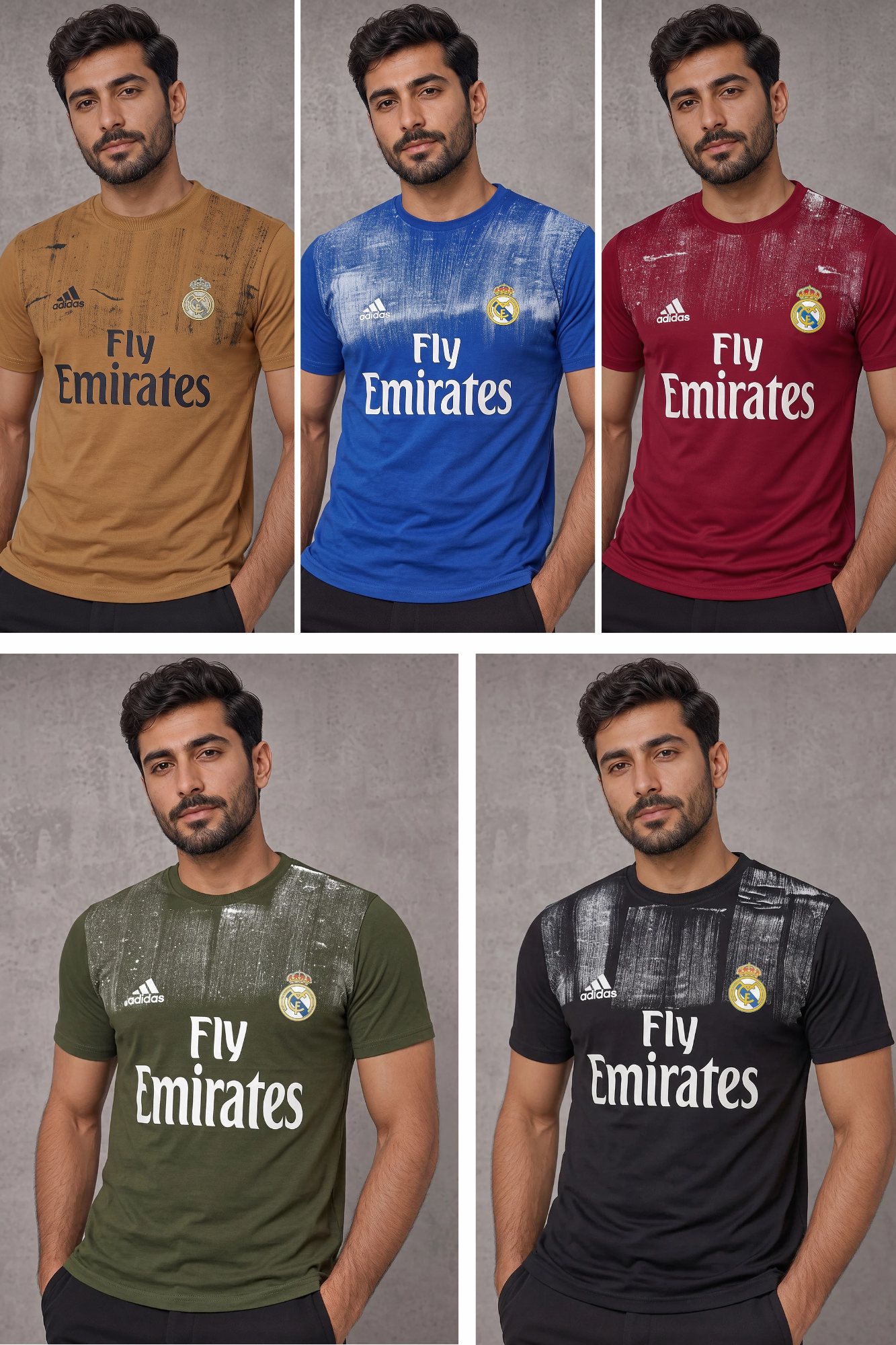 تیشرت مردانه یقه گرد چاپی EMIRATES پنبه سوپر قواره اندامی