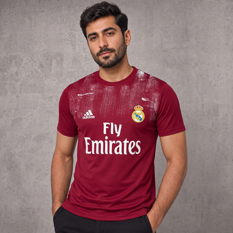تیشرت مردانه یقه گرد چاپی EMIRATES پنبه سوپر قواره اندامی