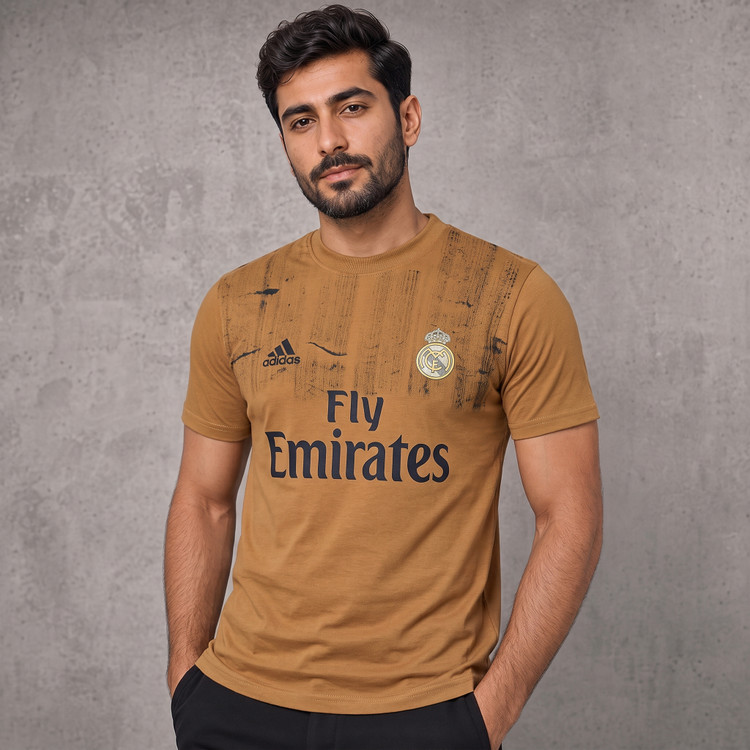 تیشرت مردانه یقه گرد چاپی EMIRATES پنبه سوپر قواره اندامی
