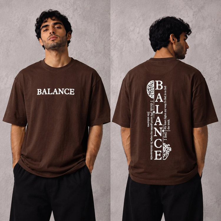 تیشرت مردانه دورس دو نخ BALANCE قواره باکسی