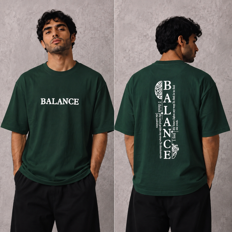 تیشرت مردانه دورس دو نخ BALANCE قواره باکسی