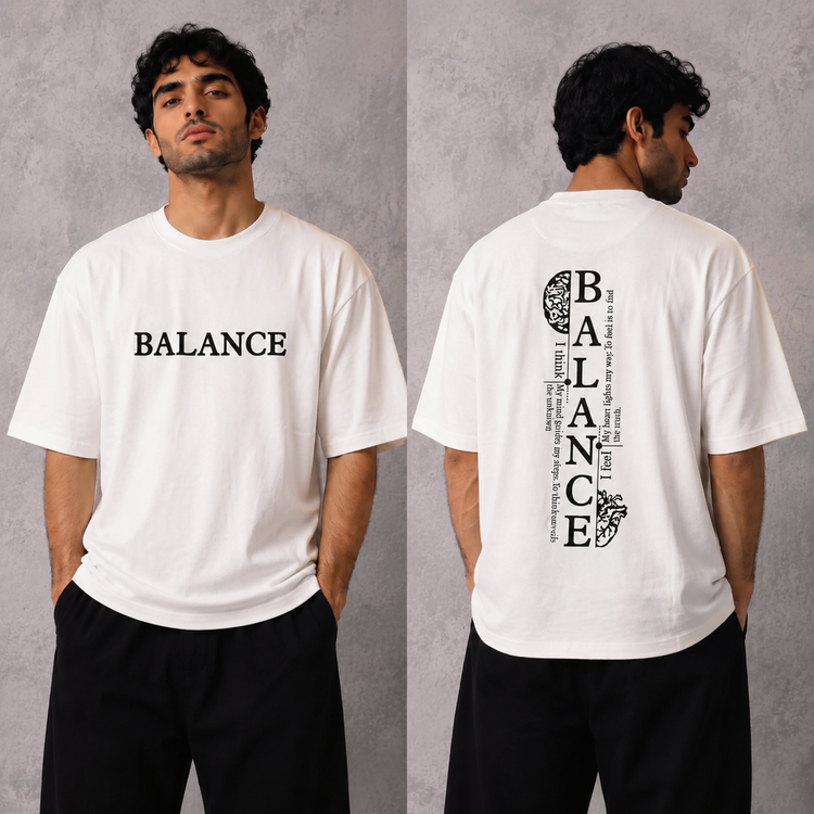 تیشرت مردانه دورس دو نخ BALANCE قواره باکسی