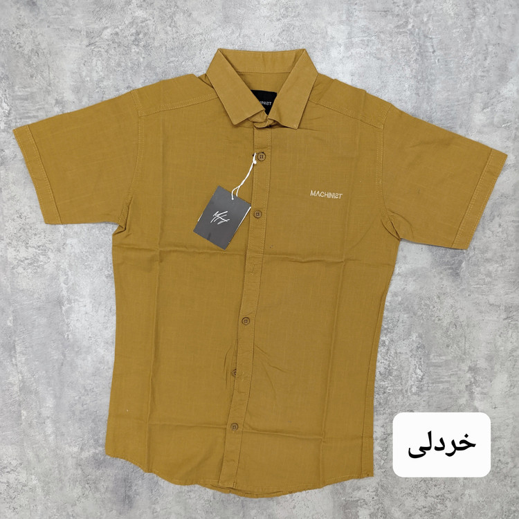 پیراهن مردانه نخی آستین کوتاه با کیفیت