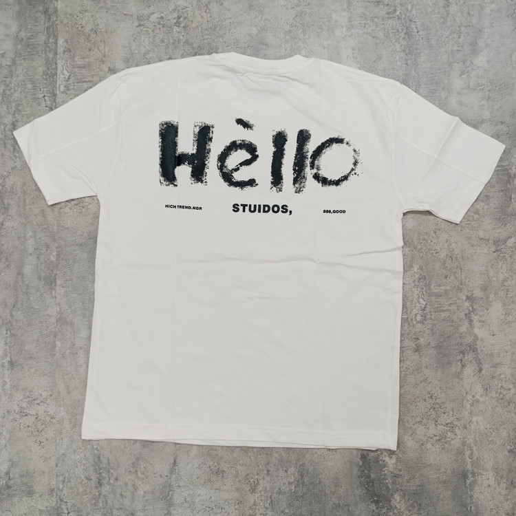 تیشرت مردانه پشت چاپ Hello دورس دو نخ
