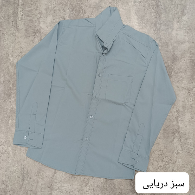 پیراهن مردانه دوشین (غزاع) تک جیب آستین بلند