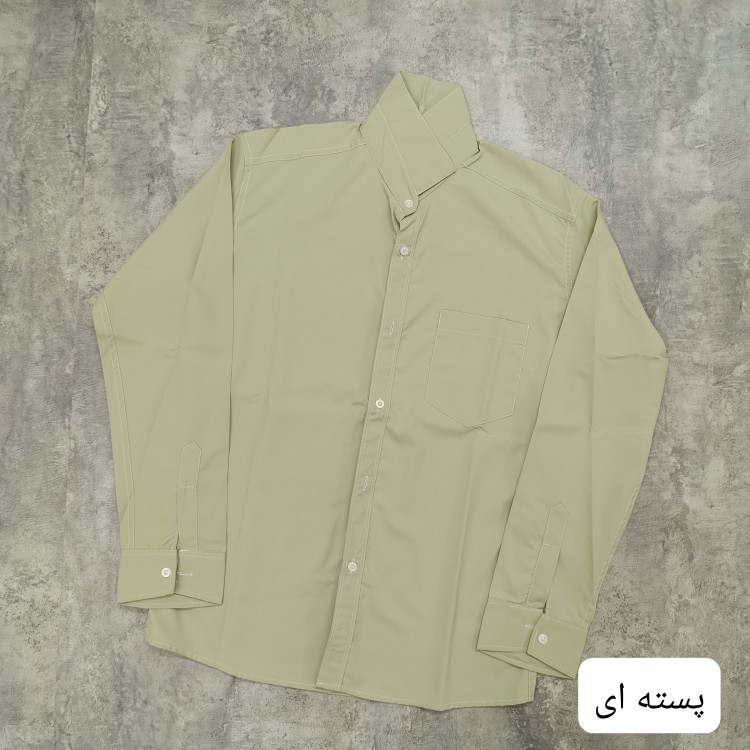پیراهن مردانه دوشین (غزاع) تک جیب آستین بلند