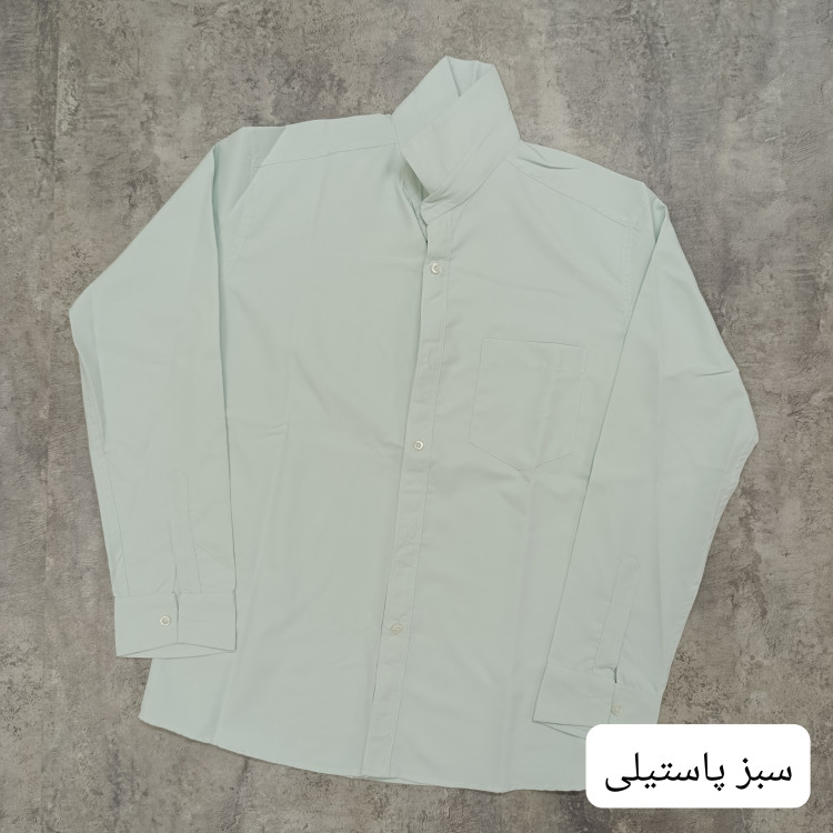 پیراهن مردانه دوشین (غزاع) تک جیب آستین بلند